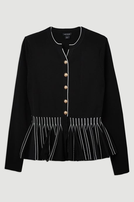 Viscose Blend Knit Peplum Jacket - Image 4