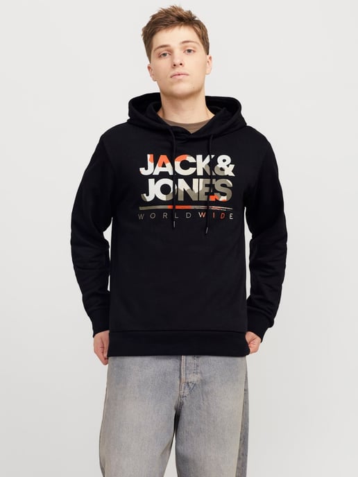 Jack & Jones Hoodies Luke Sweat Hood Zwart - Image 2