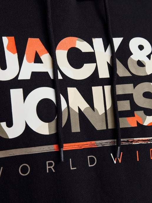 Jack & Jones Hoodies Luke Sweat Hood Zwart - Image 3