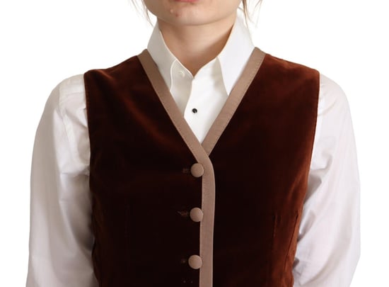 Velvet Vest Bruin Stijl - Image 2