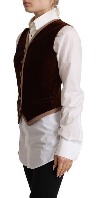 Velvet Vest Bruin Stijl - Image 3