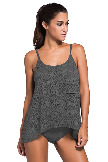Lace Tankini Swimsuit Set - Image 2