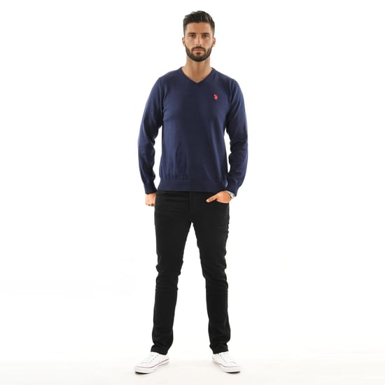 U.S. POLO ASSN. heren V-hals trui Classic Fit van katoenmix - Image 3