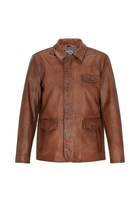 Dreimaster leren jas Heren cognac - Image 1
