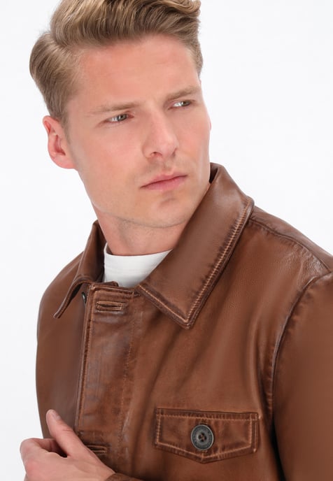 Dreimaster leren jas Heren cognac - Image 5