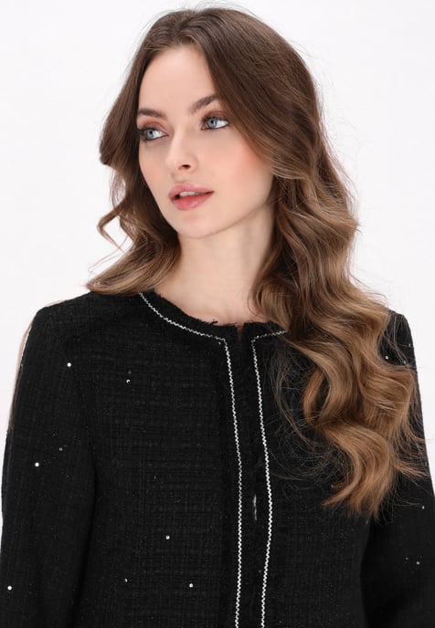 Dreimaster jas vrouwen zwarte glitter - Image 5