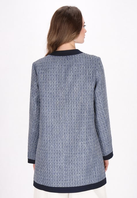 Dreimaster jas vrouwen marine glitter - Image 4