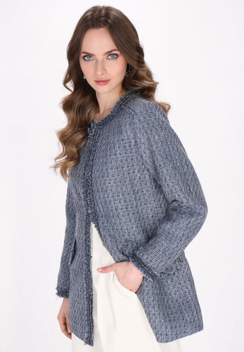 Dreimaster jas vrouwen marine glitter - Image 3