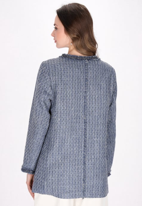 Dreimaster jas vrouwen marine glitter - Image 4