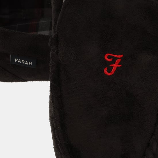 Men's Farah Nicken Moccasin Slippers in Black - Image 4