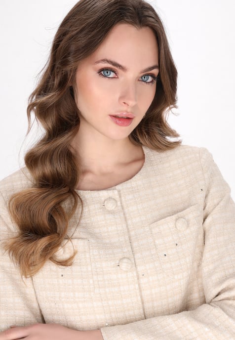 Dreimaster Blazer vrouwen lichtbeige glitters - Image 5