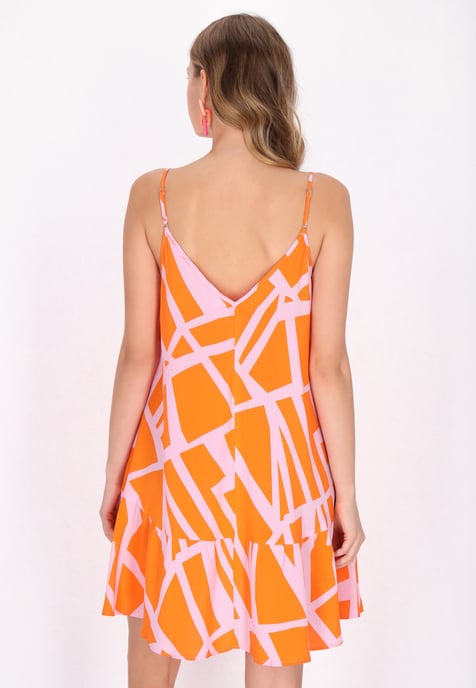 Mymo jurk vrouwen oranje roze - Image 4