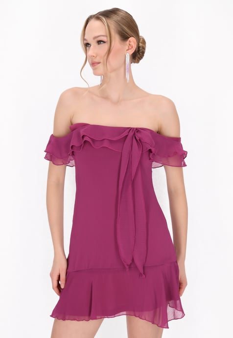 Mymo jurk vrouwen paars - Image 3