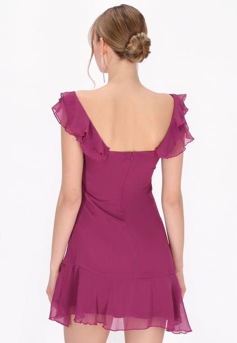 Mymo jurk vrouwen paars - Image 4