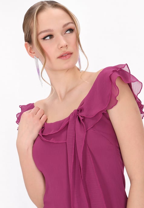 Mymo jurk vrouwen paars - Image 5