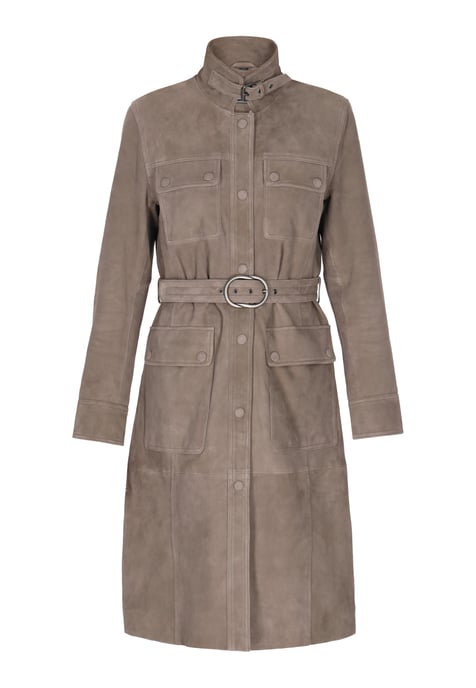 Dreimaster jas vrouwen taupe grijs - Image 1