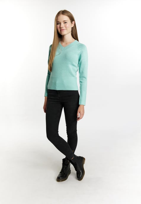 Mymo Knitted pullover women aqua - Image 2