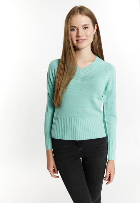 Mymo Knitted pullover women aqua - Image 3