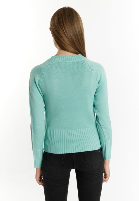 Mymo Knitted pullover women aqua - Image 4
