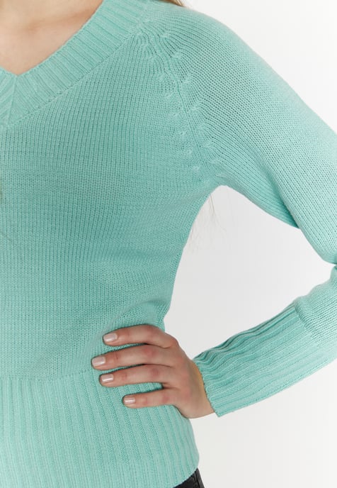 Mymo Knitted pullover women aqua - Image 5
