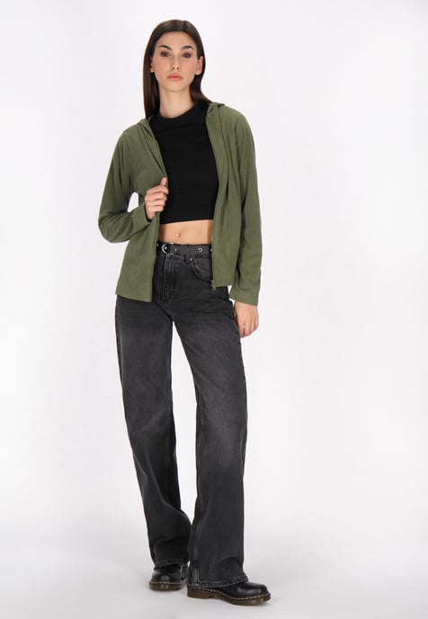 Mymo fleece jacket women khaki - Image 2