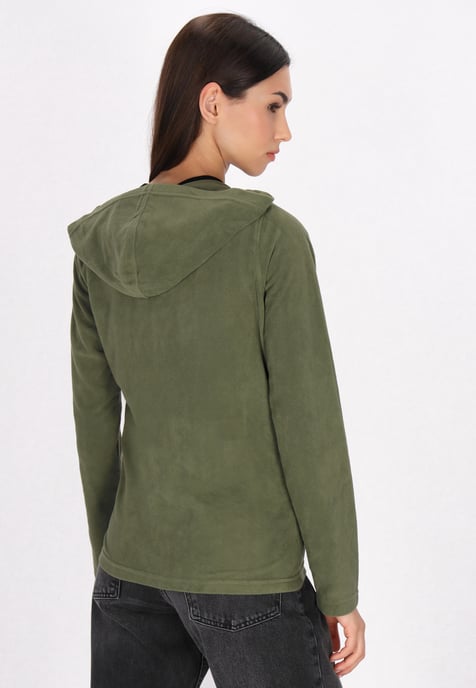 Mymo fleece jacket women khaki - Image 4