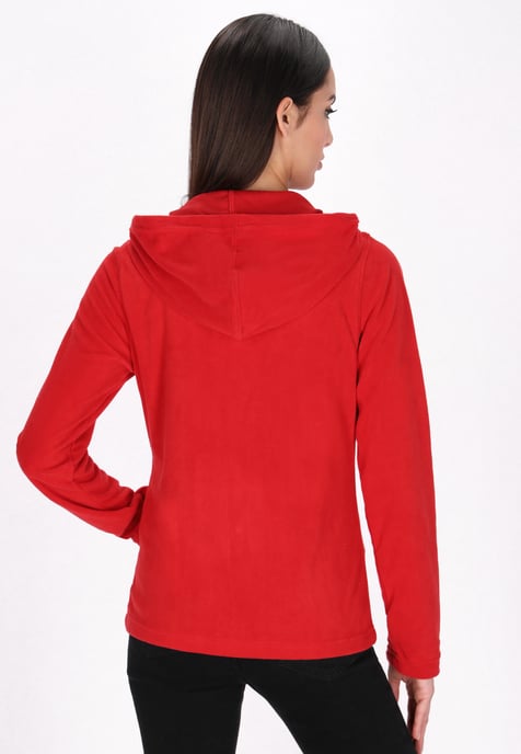 Mymo fleece jacket women red - Image 4