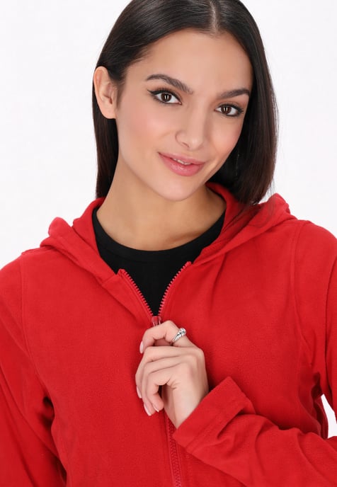 Mymo fleece jacket women red - Image 5
