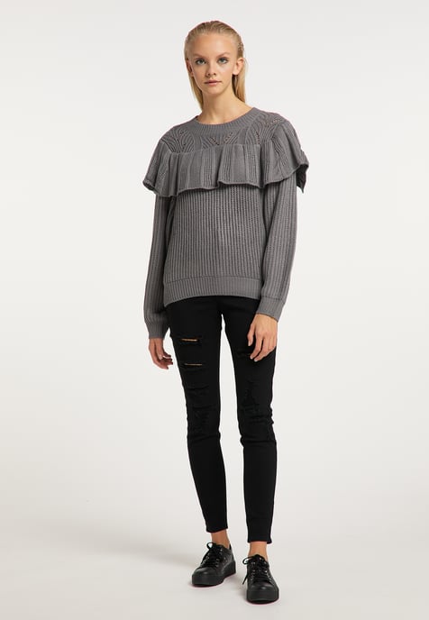 Mymo Knitted pullover women grey - Image 2