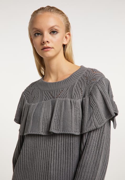 Mymo Knitted pullover women grey - Image 5