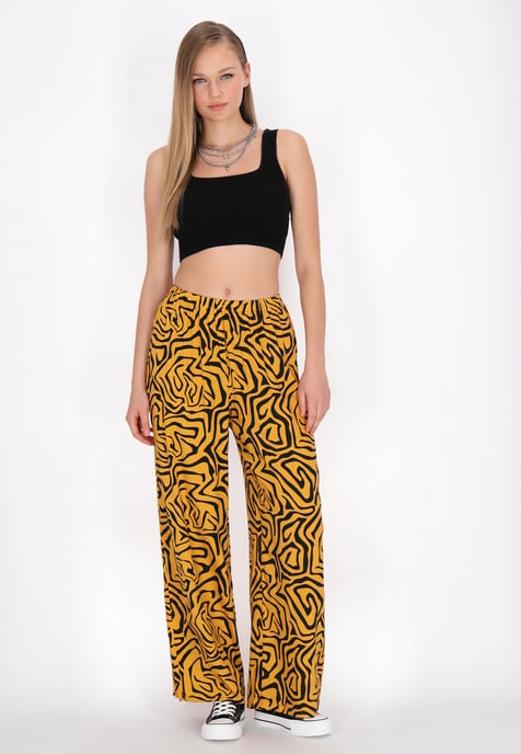 Mymo Broek vrouwen mosterd zwart - Image 2