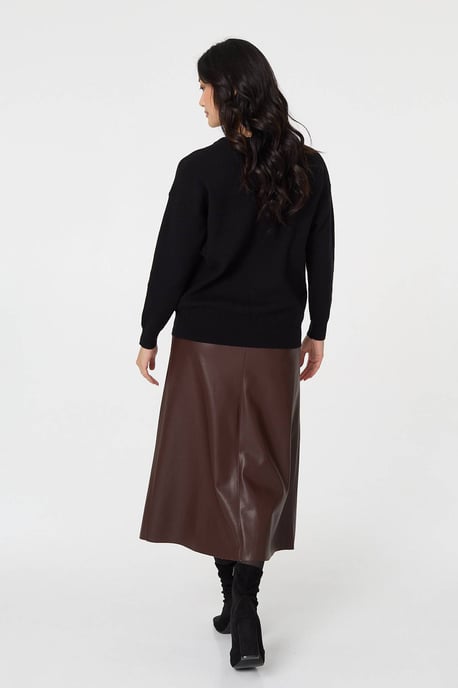 Black Sequin Floral Embellished Relaxed Jumper - Image 3