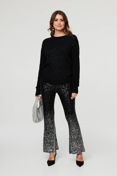 Grey Sparkle Detail Relaxed Jumper - Image 6