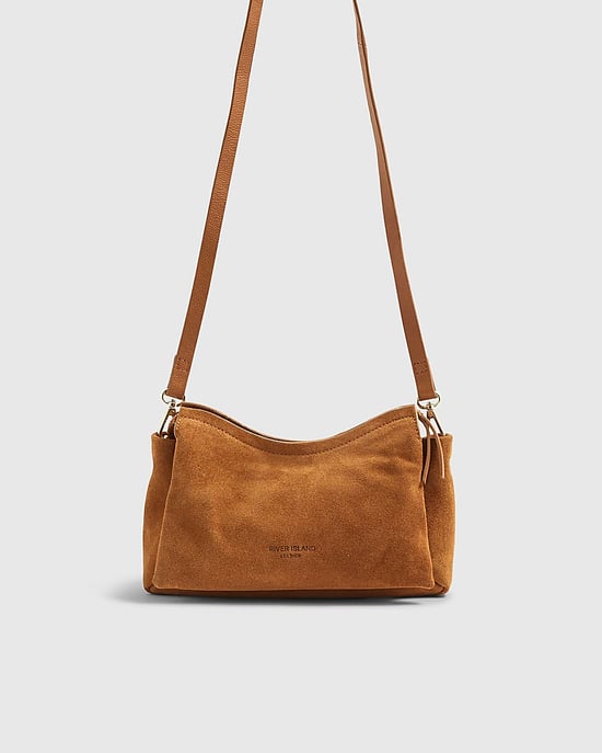 River Island Womens Crossbody Bag Brown Suede - Image 4