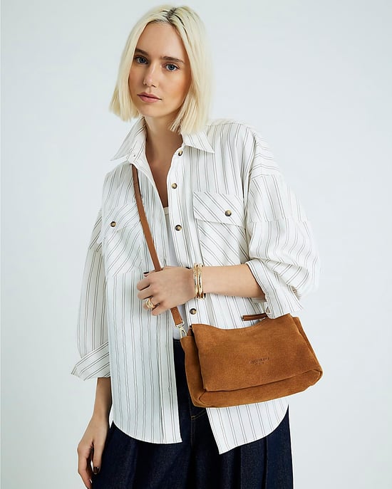 River Island Womens Crossbody Bag Brown Suede - Image 5