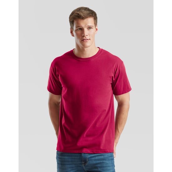 Fruit Of The Loom Mens Iconic Premium Ringspun Cotton T-Shirt (Cranberry) - Image 2