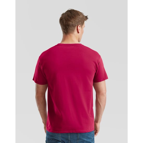 Fruit Of The Loom Mens Iconic Premium Ringspun Cotton T-Shirt (Cranberry) - Image 3