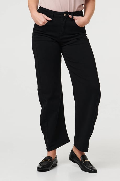Khaki High Waist Wide Barrel Fit Jeans - Image 4