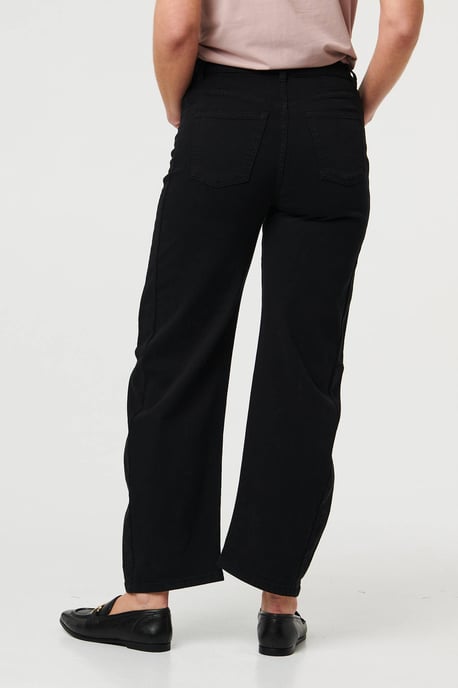 Khaki High Waist Wide Barrel Fit Jeans - Image 5