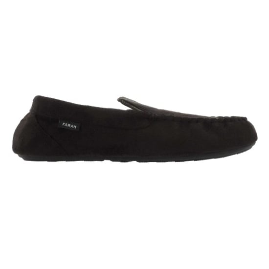 Farah Heren Nicken Moccasin Slippers (Zwart) - Image 1