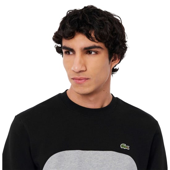 Lacoste Fleece sweater met kleurblok voor heren (Grijs/Zwart) - Image 3