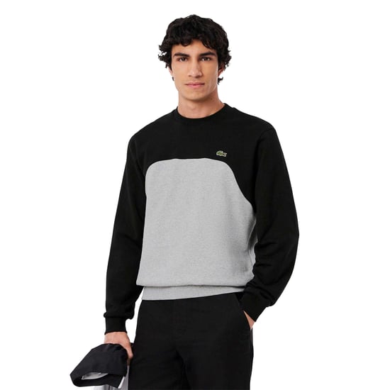 Lacoste Fleece sweater met kleurblok voor heren (Grijs/Zwart) - Image 4