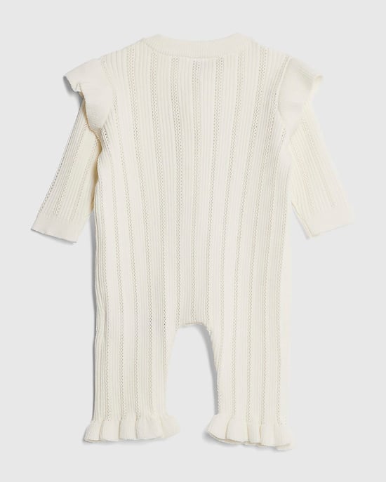 River Island Baby Girls Romper Cream Pointelle - Image 4