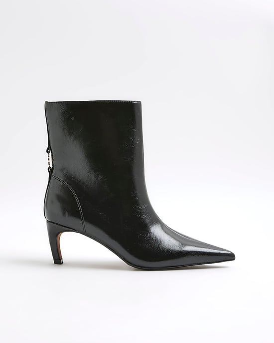 River Island Womens Boots Black Point Toe Kitten Heel - Image 2