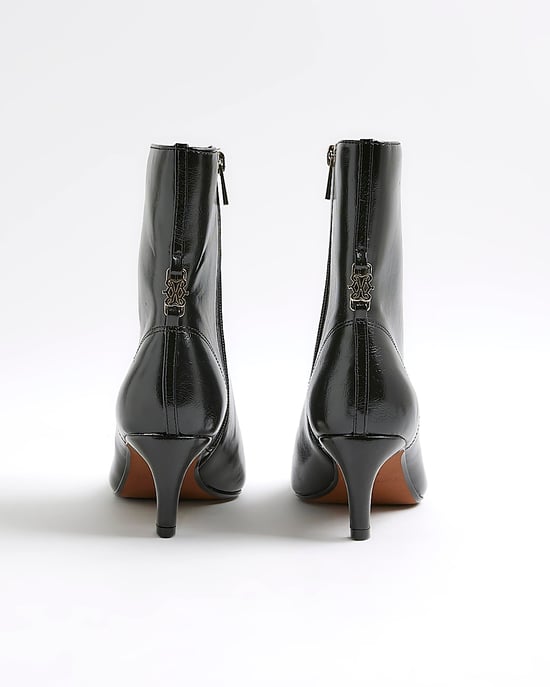 River Island Womens Boots Black Point Toe Kitten Heel - Image 3