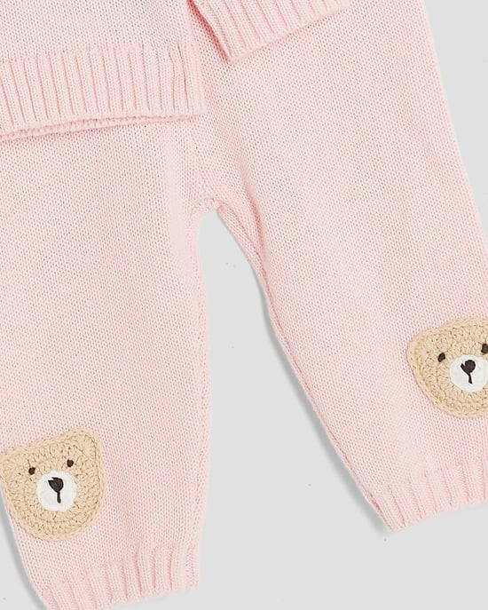 River Island Baby Girls Cardigan Set Pink Bear - Image 4