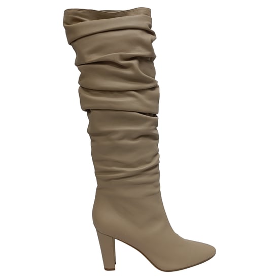 Manolo Blahnik Calassohi 90 kniehoge laarzen in beige leer - Image 1
