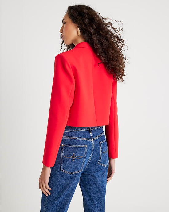 River Island Womens Blazer Red Cropped - Image 3