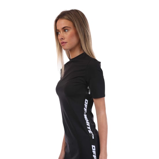 Off White Dames/Dames Athletic Logo Midi Dress (Zwart) - Image 3