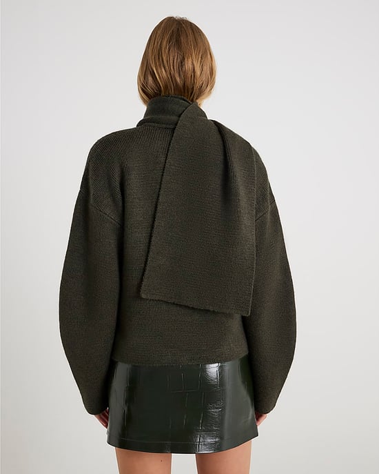River Island Womens Cardigan Green Knitted Wrap Scarf - Image 4
